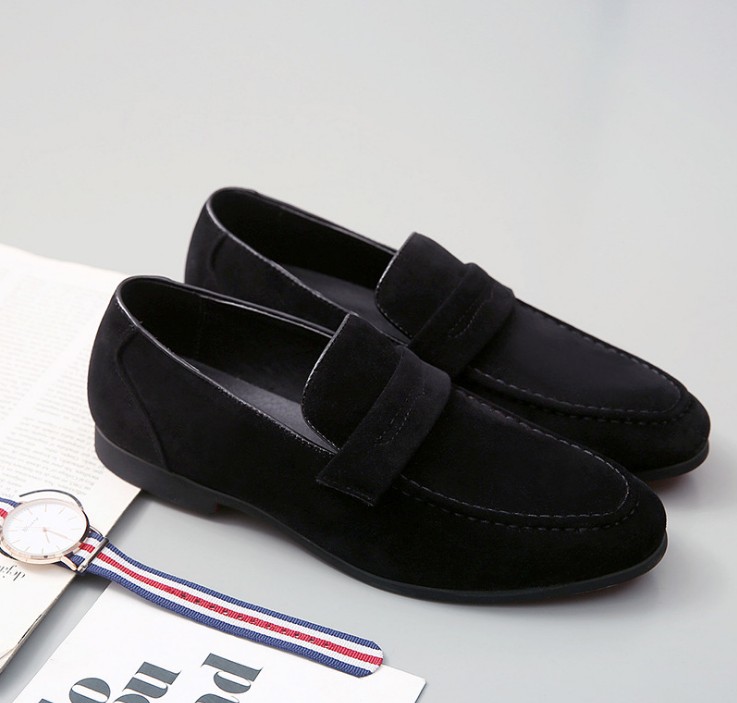 

Mens suede loafer shoe big size official shoes gentle mens travel walk shoe casual comfort breath shoes for Men zy869, Brown