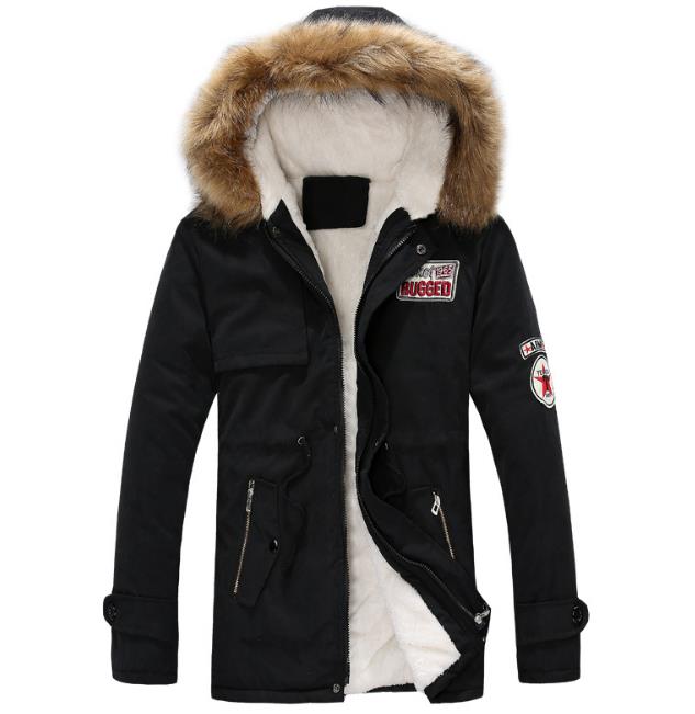 

Men Coats Winter Jacket Men Slim Thicken Fur Hooded Outwear Warm Coat Top Brand Clothing Casual Mens Coat Veste Homme Tops, Khaki01