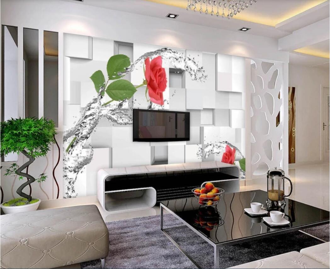 

3d wallpaper custom photo murals Decorative painting mural wallpaper modern fashion simple D stereo romantic rose decor wall art pictures, Non-woven fabric