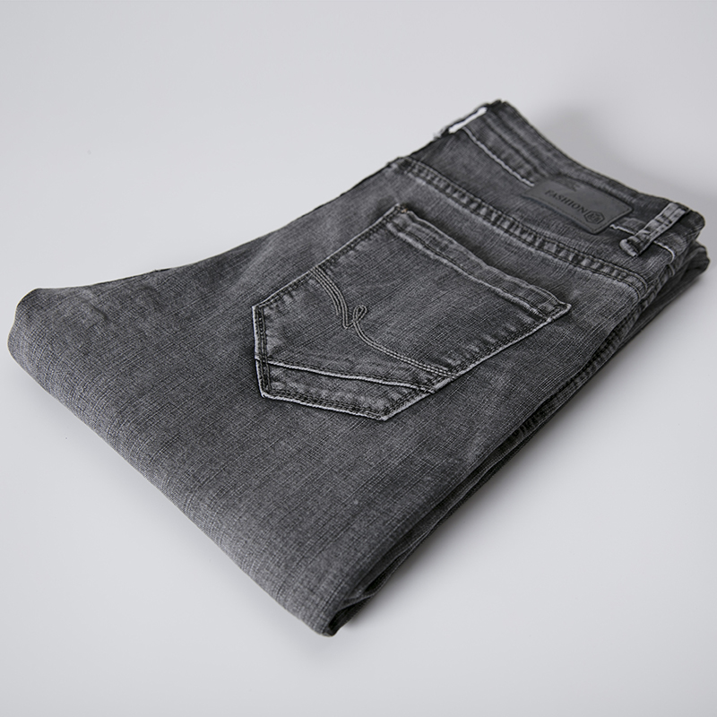 

Classic Style Spring and Summer New Men's Thin Jeans Advanced Stretch Denim Straight Trousers Male Brand Pants Plus Size 40, 313