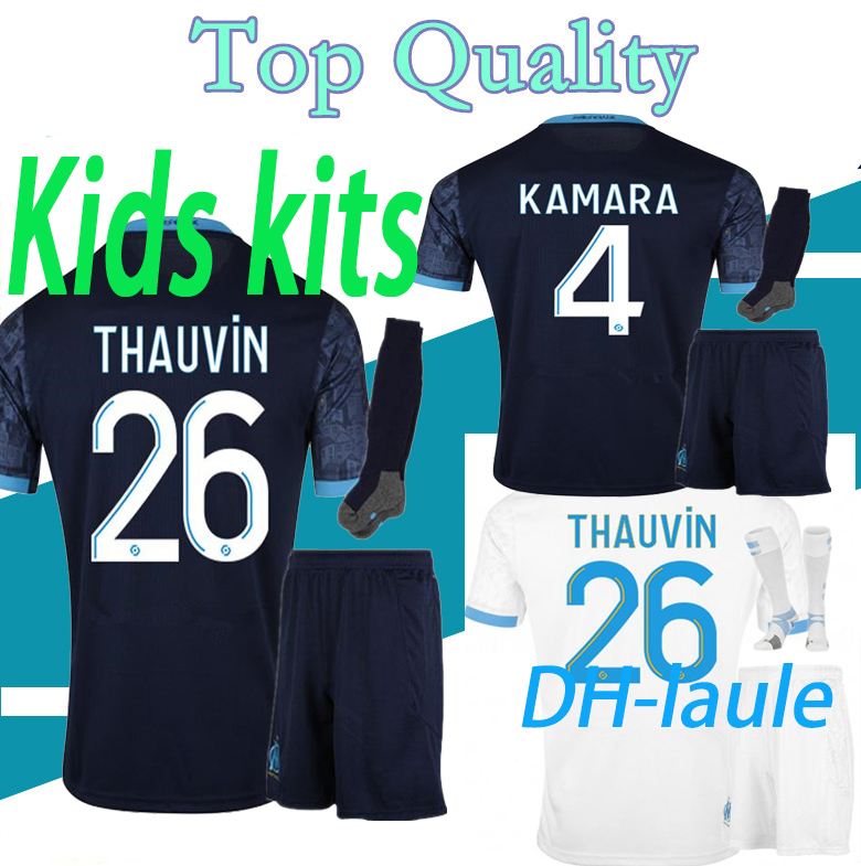 

2020 Marseille soccer jerseys kids kit+socks 20 21 Olympique OM maillot de foot BENEDETTO PAYET THAUVIN 2020 football shirt Radonjic GERMAIN, Home kids
