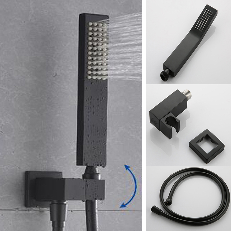 

3 pcs high quality Bathroom Shower Head Handheld Spray Water Saving Hand Shower Head Filter Sprayer Head Bathroom Rainfall shower set black