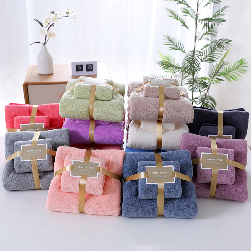 

Soft Solid Color Towel Set Microfiber Fabric 35*75cm Beauty Face Towel 70*140cm Bath Spa Home Bathroom For Adults Toalha, Green