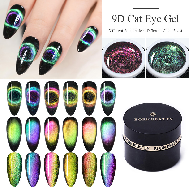 

BORN PRETTY 5ml 9D Magnetic Cat Eye Nail Gel Polish Soak Off UV LED Nails Varnish Galaxy Star Magnet Nail Art Manicure Lacquer