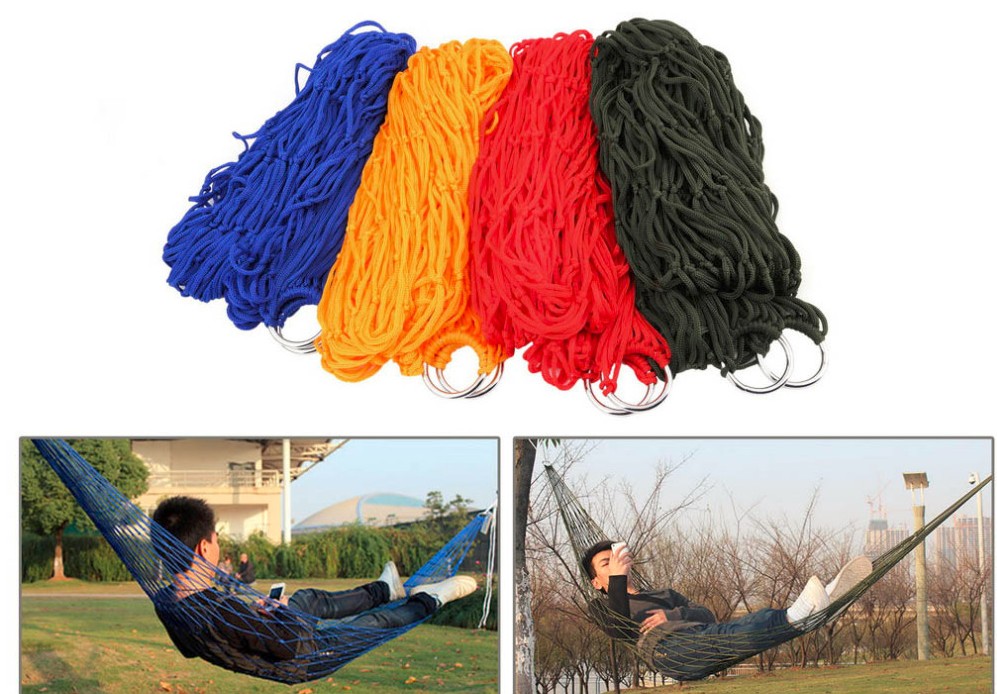 

Wholesale- Portable Garden Outdoor Camping Travel Furniture Mesh Hammock swing Sleeping Bed Nylon Hang Mesh Net for camping hunting hiking