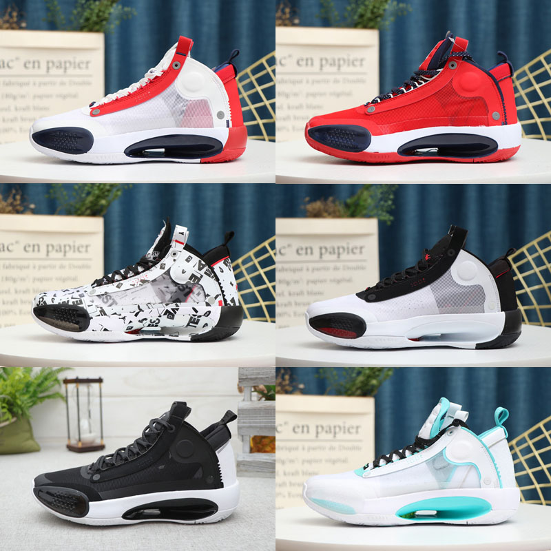 

2020 New Jumpman XXXIV 34 Eclipse Blue Void Green White Black Red Mens Basketball Shoes For High quality 34s Men's Sports Sneakers Shoes, As photo 5