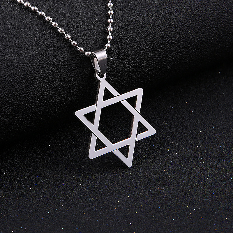 

Pendant Necklaces Simsimi Stainless Steel Silver Star Of David Pendants & Hexagram Six-Pointed Charm Necklace For Women Men Choker