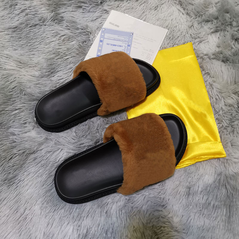 

Hot Sale-s Fluff letter luxury casual Shoes Boots Fashion Luxury fashion men Sandals Fur Slides Slippers, Black