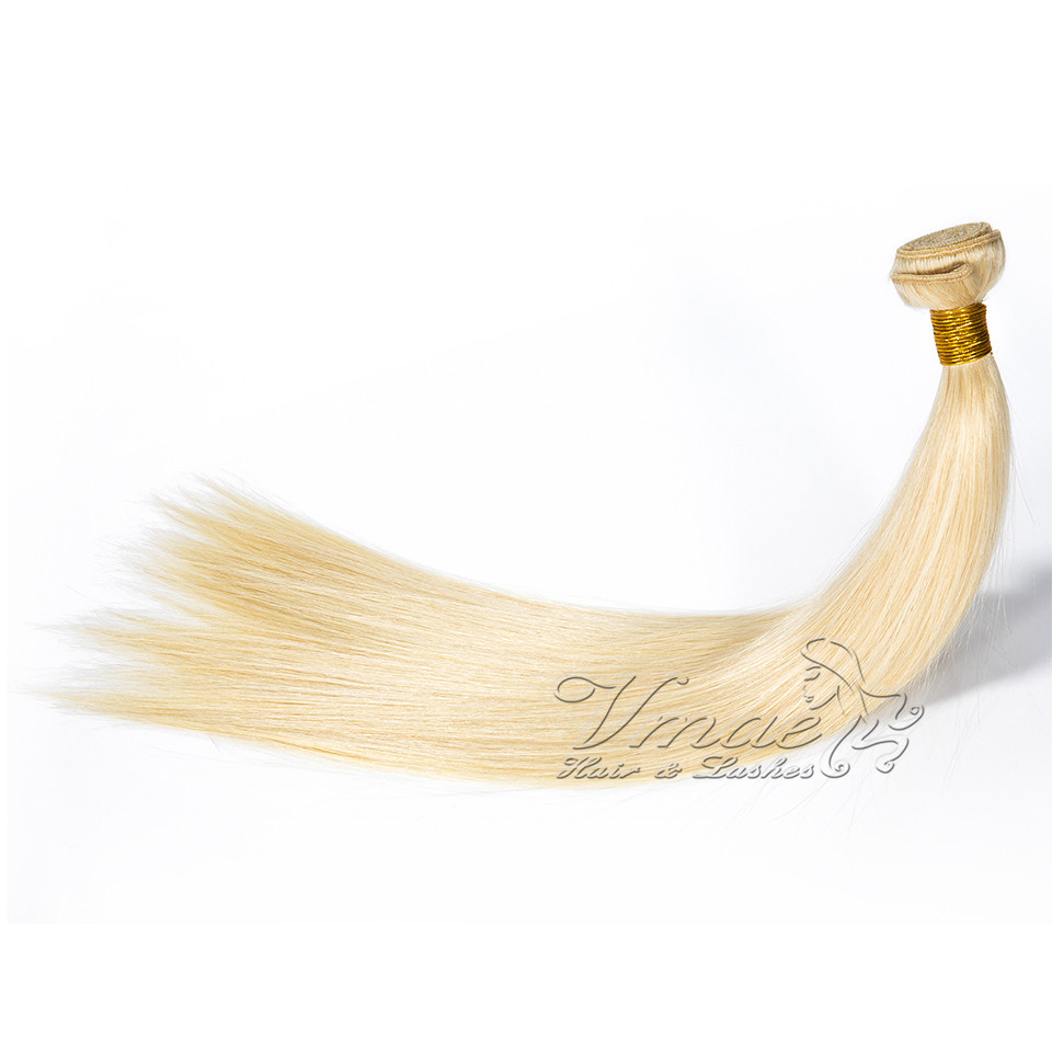 VMAe European Remy Hair Straight # 613 Blond 3 st Parti 100% Obearbetat Virgin Hair Weave Buntar Naturliga mjuka Human Haft Weft Extensions