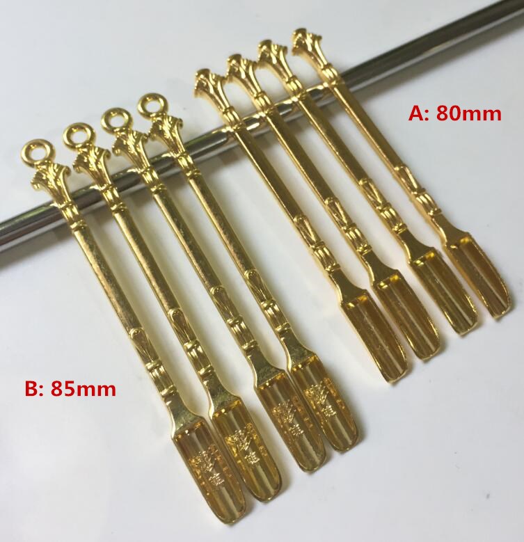 

2016 Newest Gold Shovel Shaped Dab Dabber Wax Atomizer Dry Herb Tool for Oil Rigs Smoking Hand Glass Pipes Accessories Bong