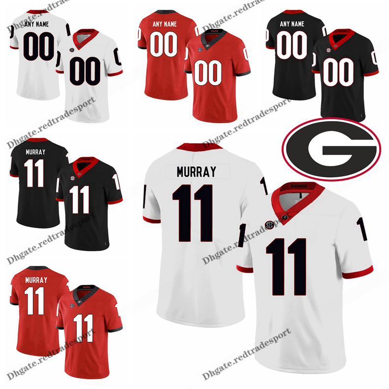 

Customize 2019 Georgia Bulldogs Aaron Murray College Football Jerseys Black Red #11 Aaron Murray Stitched Football Shirts S-XXXL