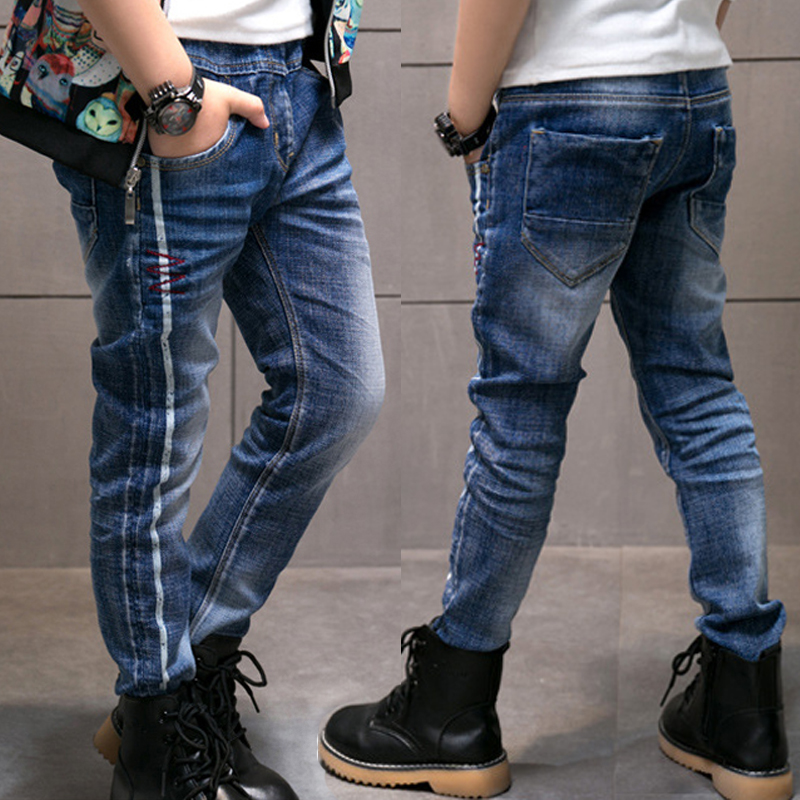 

Kids Boys Skinny Jeans Denim Trousers 5-13 Years Young Boy Slim Cowboy Trousers Spring Autumn Children Casual Pants