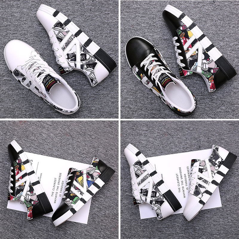 

Made in China High quality women mens Black White Leather Canvas Casual shoes Platform designer sports sneakers Homemade brand size 35-44