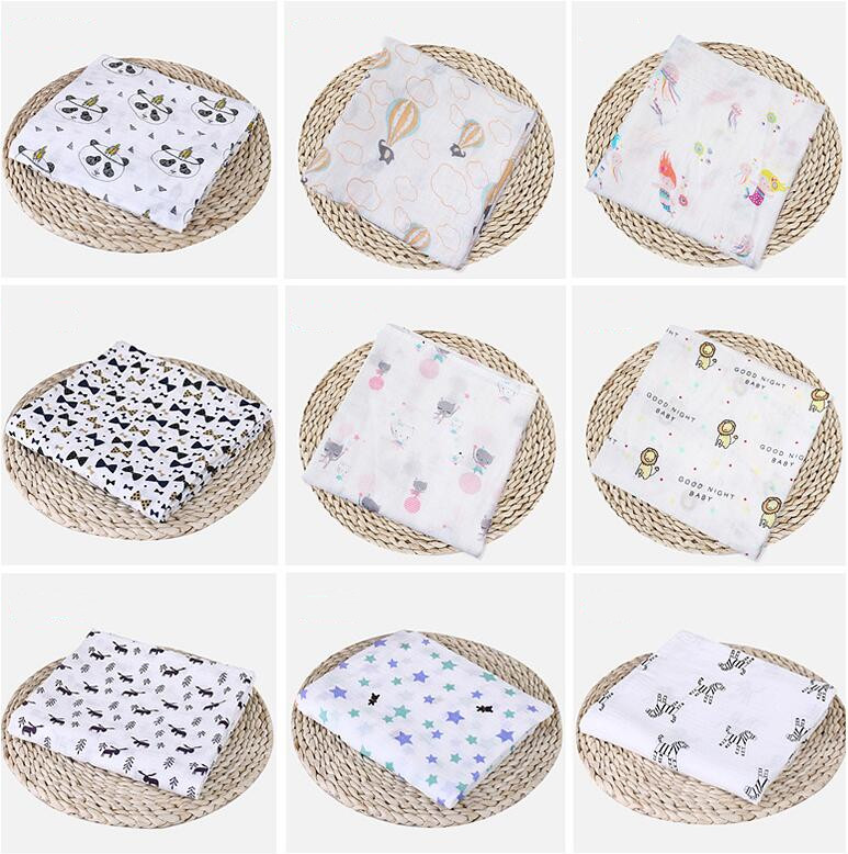 

Baby Muslin Swaddle Blanket Cotton Summer Bath Towel Newborn Wraps Nursery Bedding Infant Swadding Parisarc Robes Quilt 86 Colors D7279