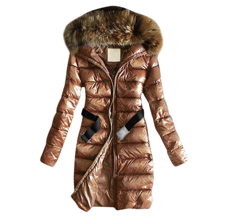 

Hooded Parkas Women Down Coat Fur Girls Long Winter Down Jackets Cotton-padded Clothes Casual Outdoor Warm Hoodies Outerwear Jumper E6751