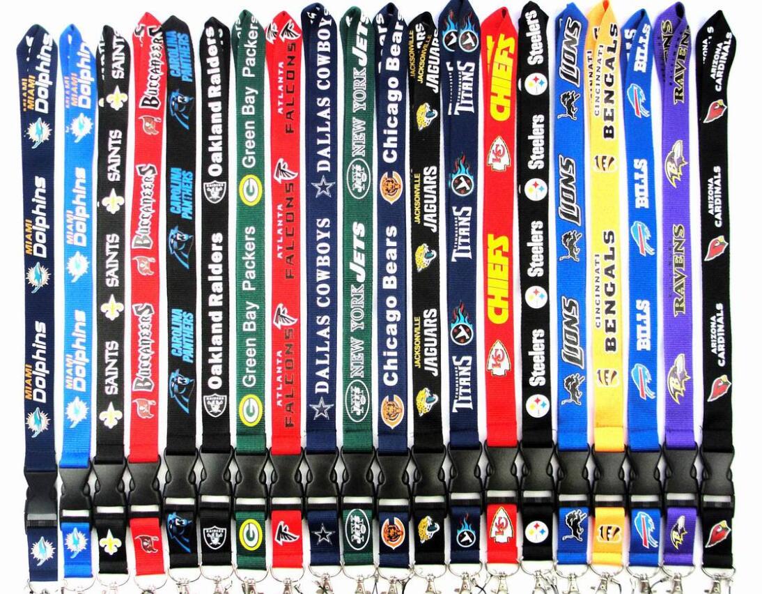 

Clothing B074 10pcs Lanyard Team Logo VS Holder Rugby Wholesale Keys Chain ID Cards Lot Detachable Cellphone Buckle Lanyards Straps Iubjx, Brown;gray