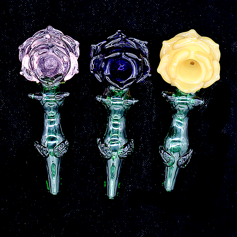 

Beautiful rose shape smoke pipes glass hand pipe smoke glass pipe glass smoking pipe dry herb tobacco tool
