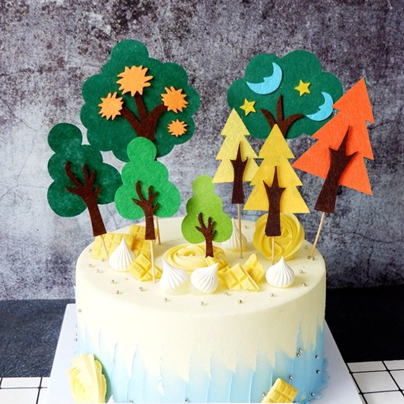 

Forest series of small trees cake topper baking party cupcake topper birthday cake decoration Children's Day Valentine's Day
