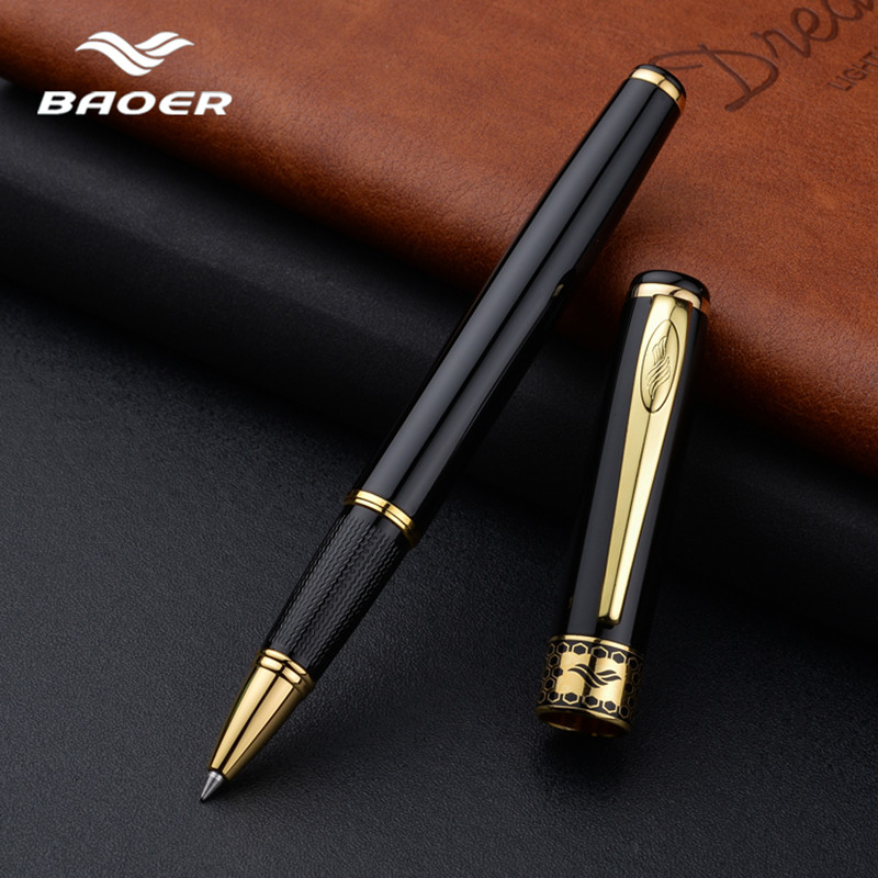

Baoer 68 Rollerball pen Metal pens Ball pen Caneta de luxo Corporate Gifts Roller 0.5mm Black Refill Stylo Bille De Luxe