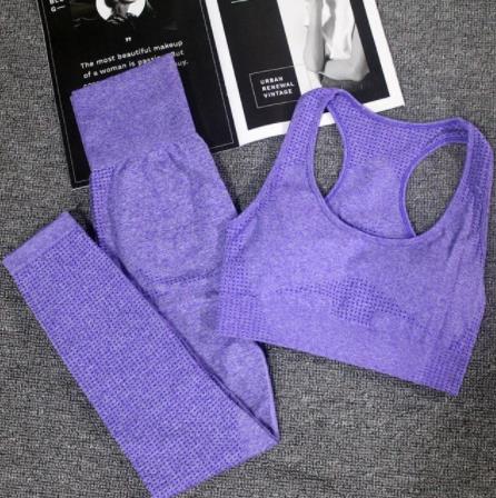 

2020 Hot Vital Seamless Yoga Set Women Fitness Clothing Sportswear Woman Gym Leggings Tights Padded Push-up Sports Bra 2 Pcs Sports Suits, Black