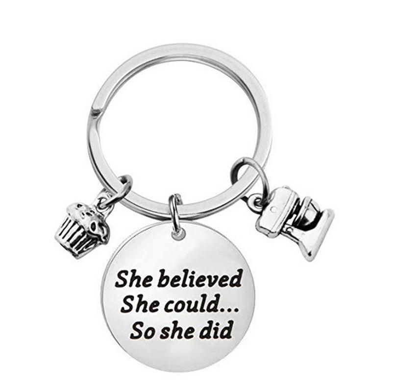 

Simple Chef Keychain Man Key Chain Bags Women Cooking Key Ring Chain for Pants Kids Pendant Holder Silver Color Alloy Brelok