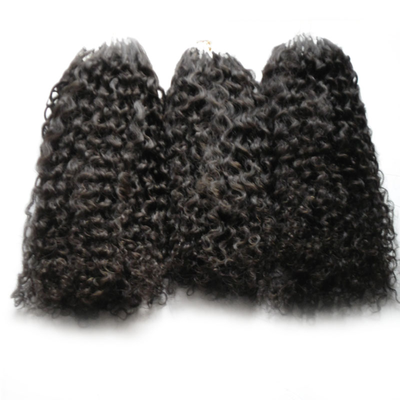 

Micro ring hair extensions afro kinky curly human hair bundles Micro Loop Human Hair Extensions 300s Micro Bead European 300g