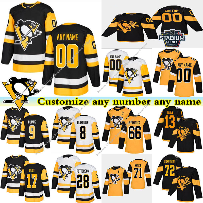 

Pittsburgh Penguins Jerseys 13 TANEV 17 RUST 66 LEMIEUX 8 DUMOULIN 71 MALKIN 9 DUPUIS custom any number any name hockey jersey, Blue