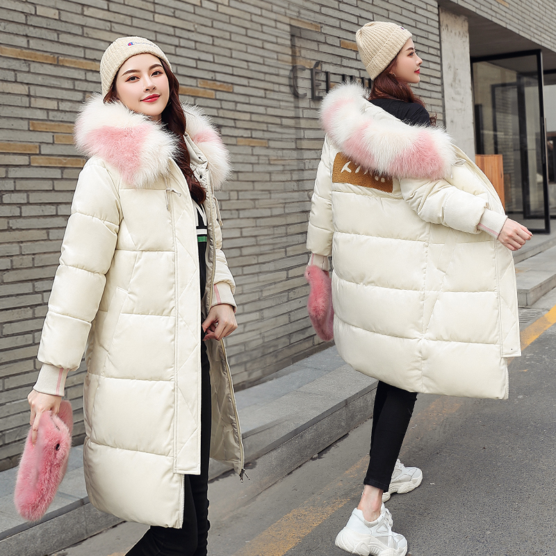 

Back Season Pleuche Cotton-padded Clothes Girls Long Fund 2019 Winter Thickening Cotton-padded Jacket Loose Coat Down Cotton, Beige