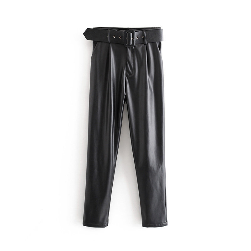 ladies white leather pants