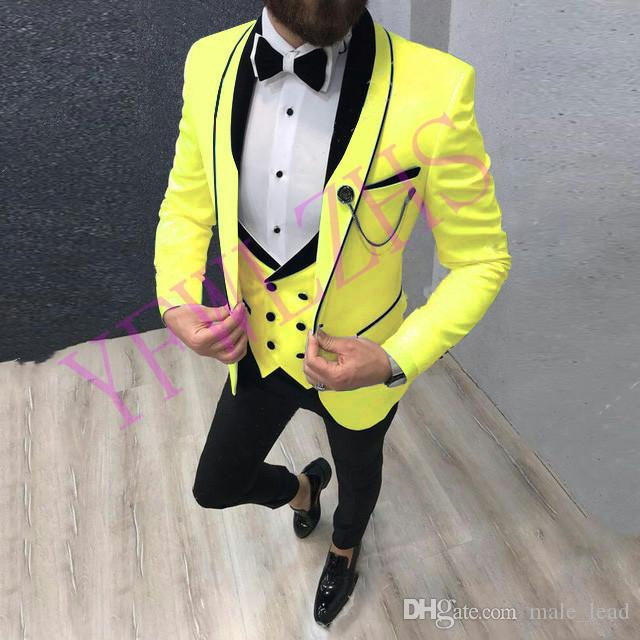 

Handsome Groomsmen Shawl Lapel Groom Tuxedos Mens Wedding Dress Man Jacket Blazer Prom Dinner 3 Piece Suit(Jacket+Pants+Tie+Vest) B206, Same as image