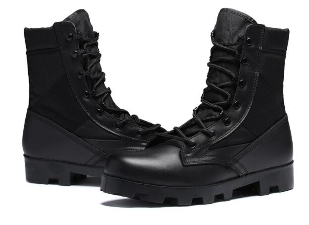

2021 men leather anti plush breathable mountaineering shoes army fans high boots shock absorption training shoes yakuda local online store, Brown