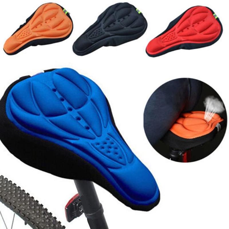 

Bike Saddles 3D Soft Silicone Cycling Bicycle Cover Saddle Breathable Mat Cushion Seat Gel Pad Accessories