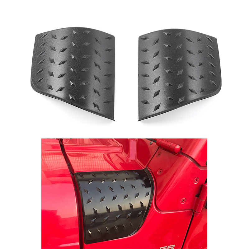 

Black ABS Car Armor Side Cowl Cover Hood Angle Wrap Covers (pointer style) For Jeep Wrangler TJ 1997-2006 Second Generation