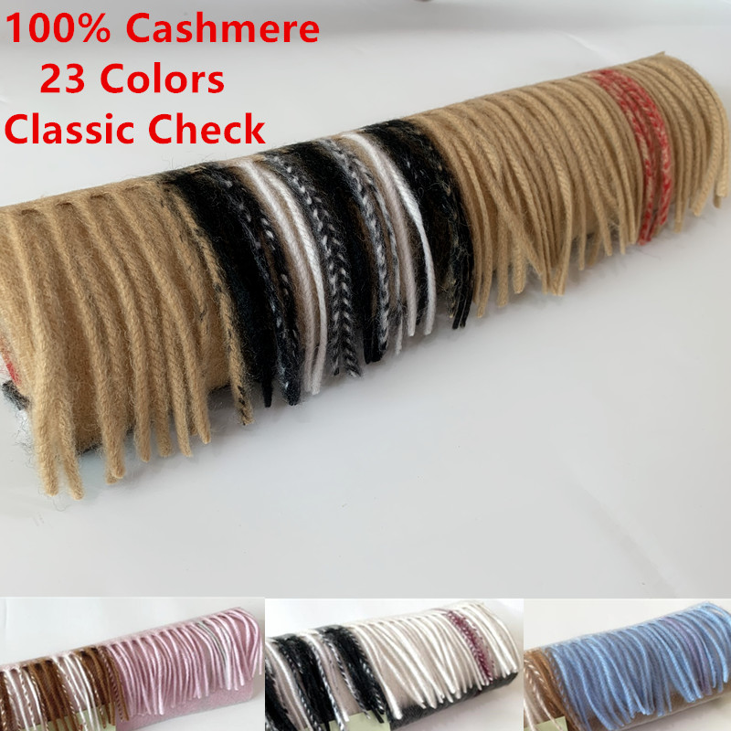 

2021 Unisex Fashion Winter Designer 100% Cashmere Scarf Women and Men Brand New Luxury Big Size Classic Check Scarves Pashmina Infinity Scarfs