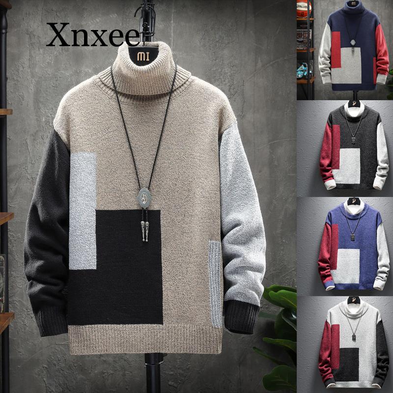 

Turtleneck Sweater Men Wool Pullover Mens Sweaters Stripe Turtle Neck Male Jumper Casual Thermal High Quality knit Sweter