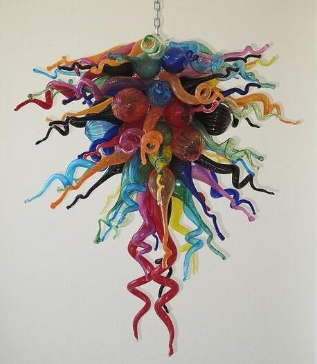 Multi Color Blown Lamp Chandeliers Light Long Chain Decorative Hanging Pendant Lamps Glass Art Lighting Turkish Modern Crystal Chandelier-image-409619352