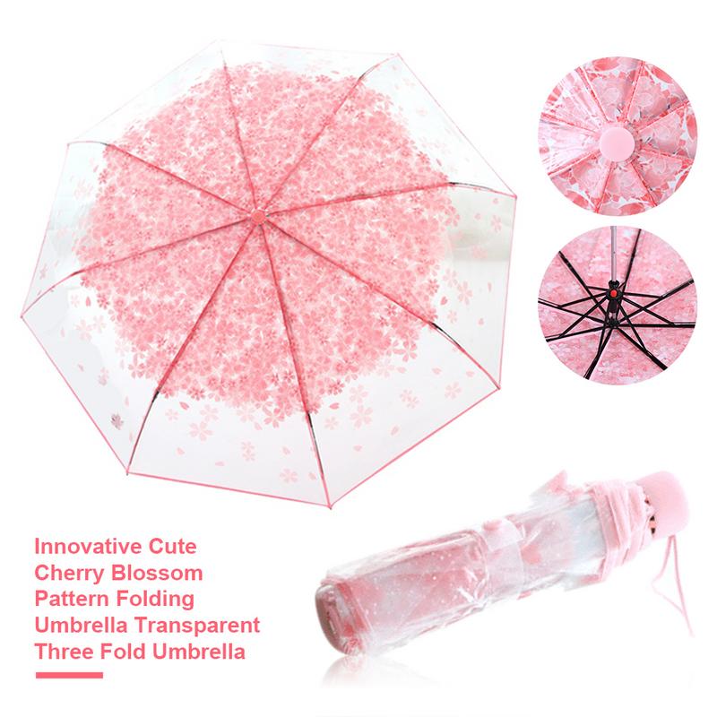 Automatique pliant parapluie transparent claire pluie parapluie mariage Parti Favor