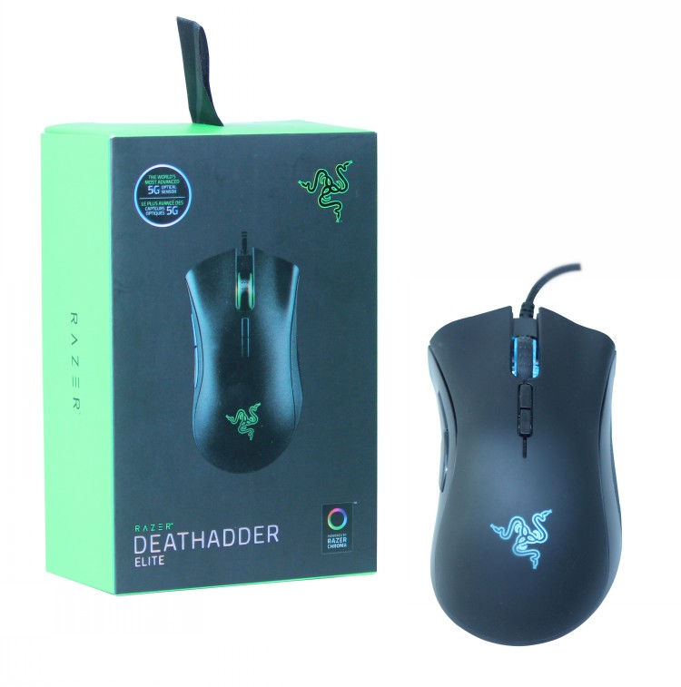 

New Razer DeathAdder Elite Wired Gaming Mouse 16000 DPI CHS Packaging Ergonomic Chroma Lighting Optimized 450 IPS eSports Mouse