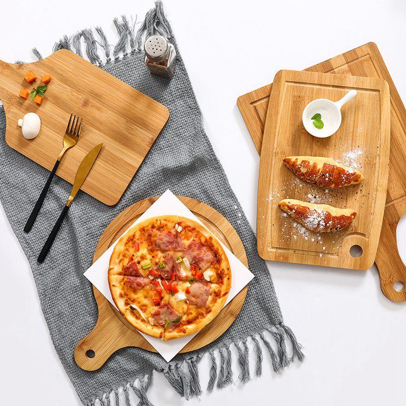 

Round Bamboo Cutting Board Eco-friendly Chopping Block Cutting Board Sushi Plate Serving Trays Bread Dish Fruit Plate Sushi Tray KKA7918