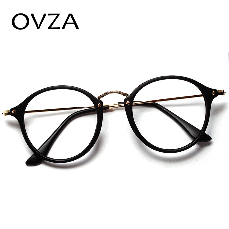 

Wholesale-OVZA Retro Metal Round Eyeglasses Frames Women Vintage Men Optics Frame Trant Lens Glasses Ultralight A166