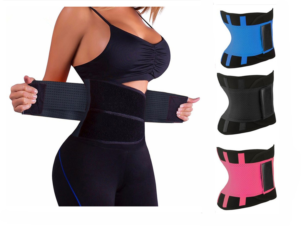 

Women Body Shapers Unisex Waist Cincher Trimmer Tummy Slimming Belt Latex GYM Sports Waist Trainer Woman Postpartum Corset Shaper, Rose red