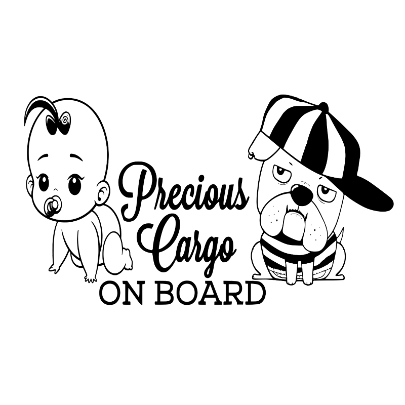 

17*9.7cm Precious Cargo on Board Vinyl Cute And Interesting Fashion Sticker Decals Motorcycle Helmet Car Styling, Color