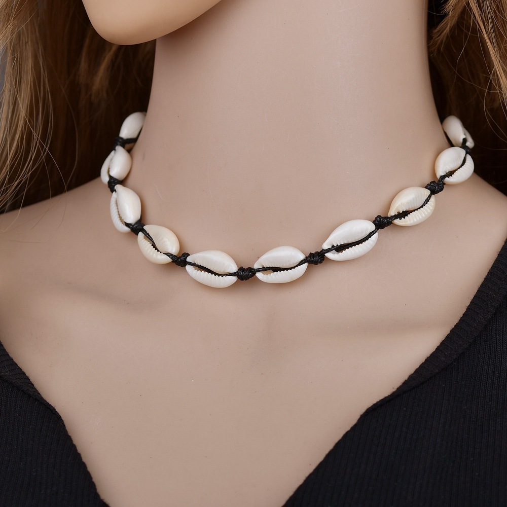 

Ornaments Personality Originality Hawaii Amorous Feelings Leisure Time Hand Decorate Natural Shell Manual Weave Necklace