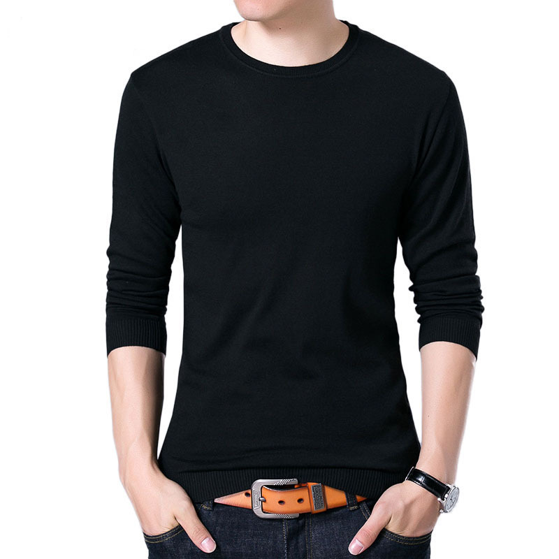 

Sweater Men Winter Casual Men Sweater Fashion O neck Full sleeved Slim Fit Pullovers Knitted Male Cardigan, Black