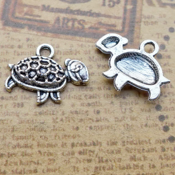 

B5194 13*17mm Tortoise Ancient Silver Combine Gold Product Parts 300 Individual / Package 0.7 g