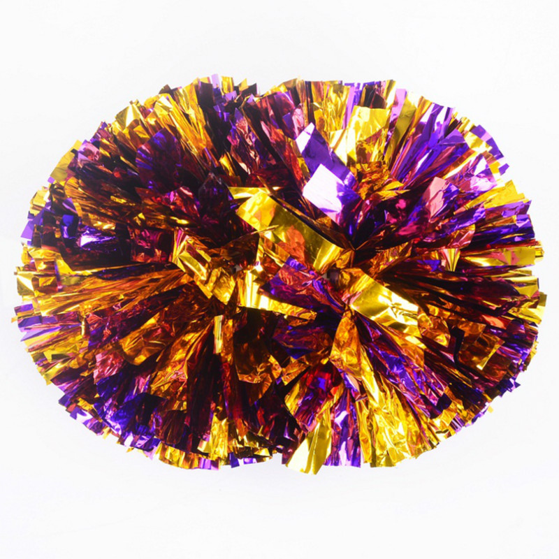 

1pcs Metal Cheerleading Pom Poms Aerobics Show Dance Hand Flowers Cheerleader Pompoms