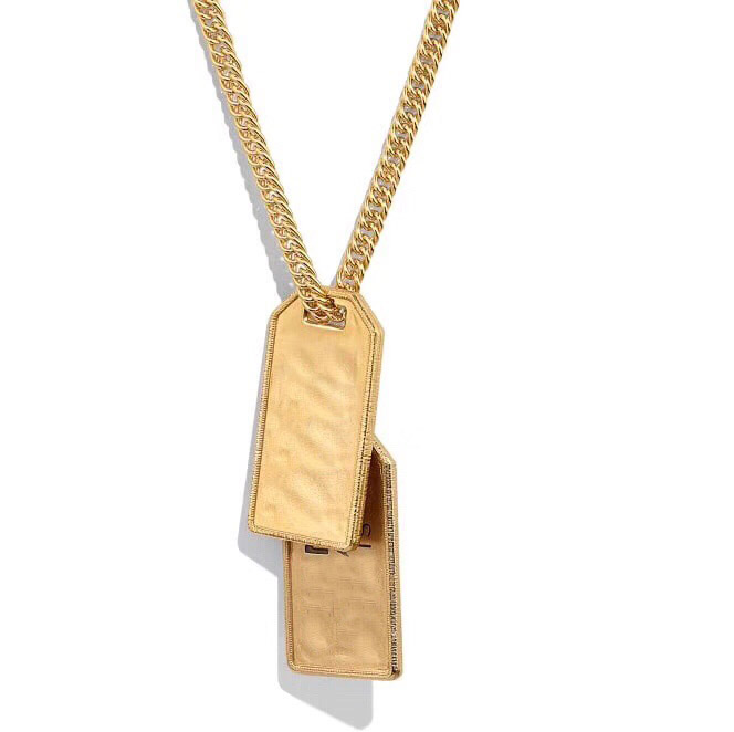 

Have stamps Fashion necklace womens mens Party Lovers gift hip hop jewelry with box, Silver