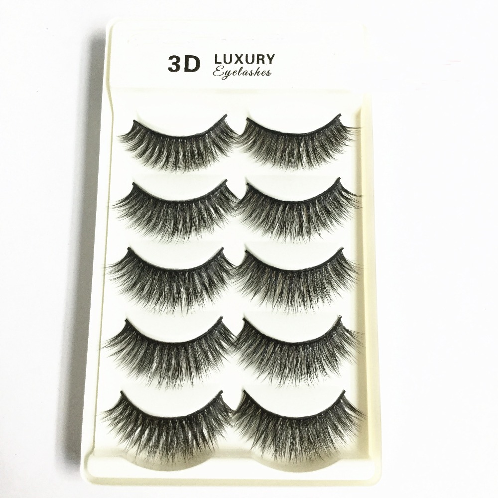 

NEW 5 Pairs Mink Eyelashes Natural Makeup Long 3D Volume Lashes Hand Made Soft False Eyelashes Extension maquiagem
