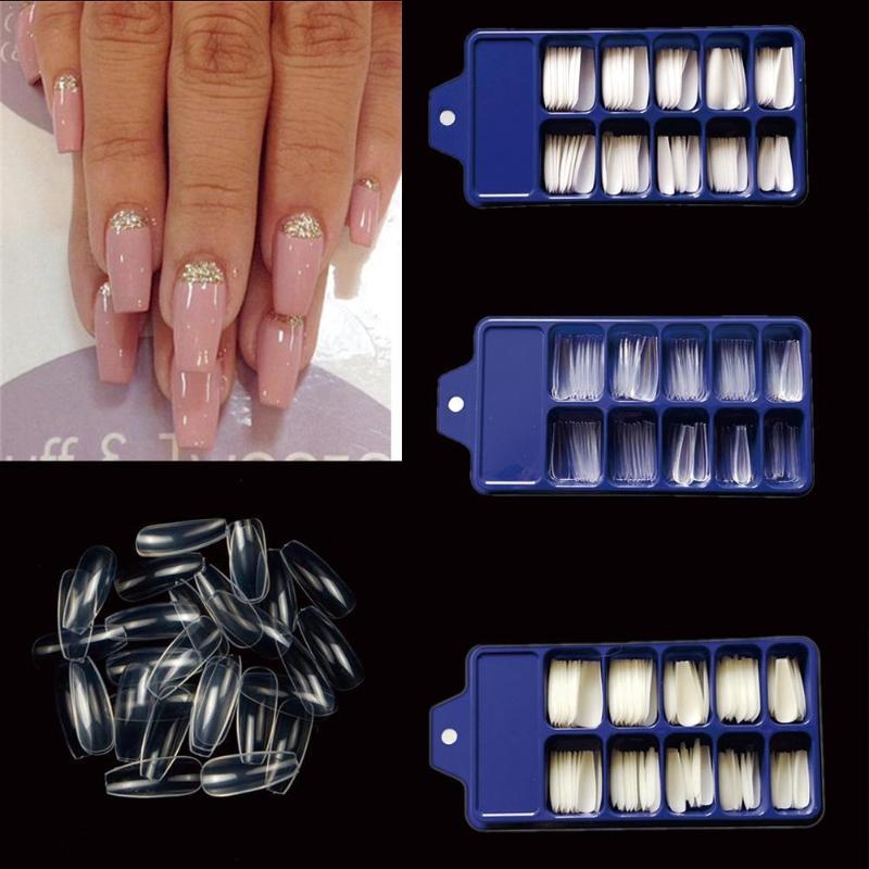 

100Pcs/Box Acrylic False Fake Nail Oval Professional Nail Cover Displayed Art Full Color Fingernail Full Board Card Polish E5V4, Beige