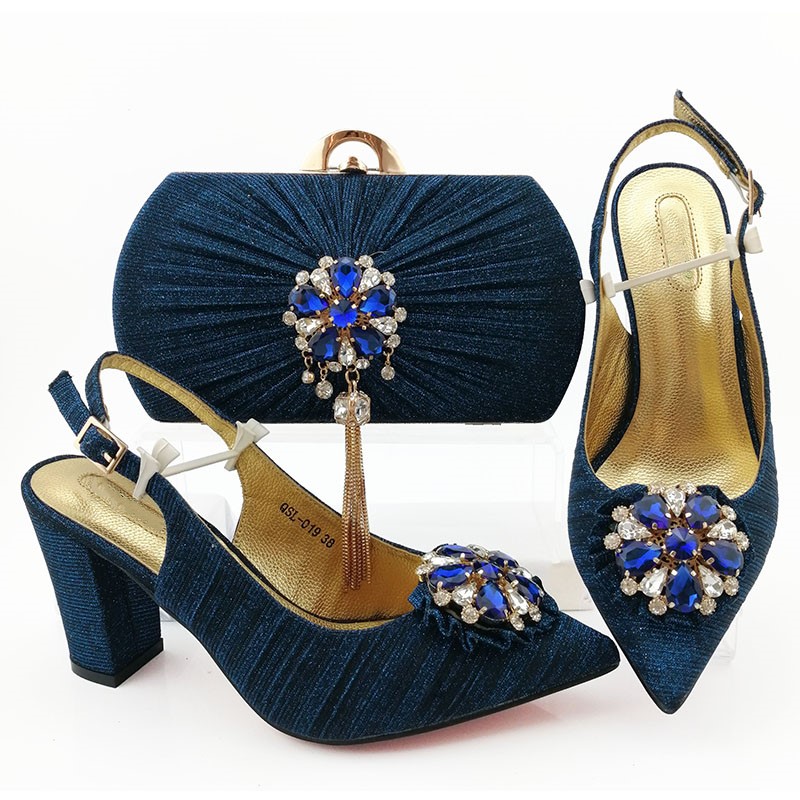 cobalt blue shoes and handbag
